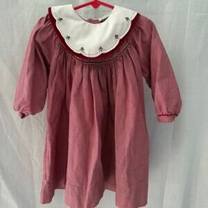 Nursery Rhyme Vintage Red White Girls Dress Size 24 Months